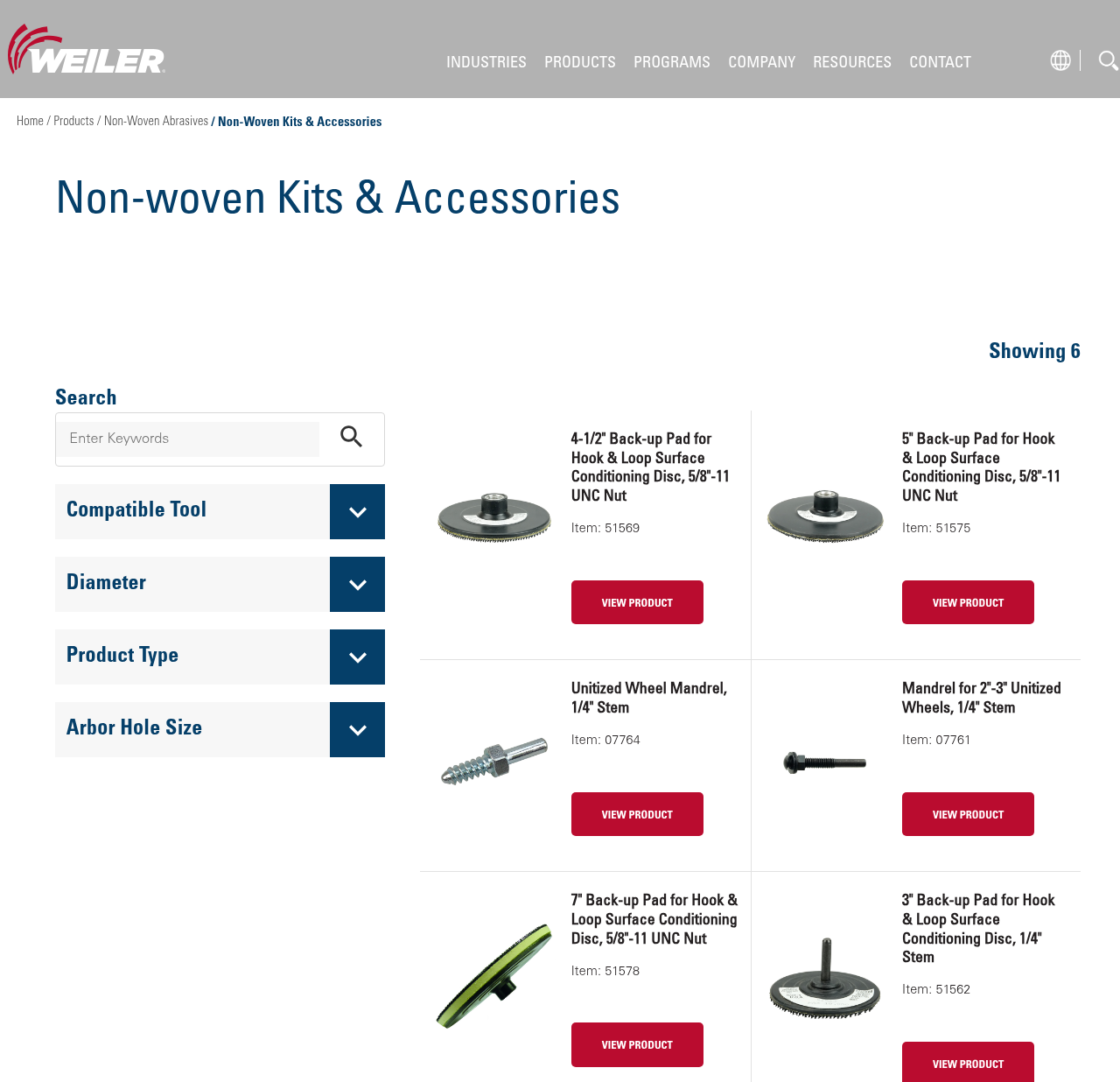Non-woven Kits & Accessories | Weiler Abrasives