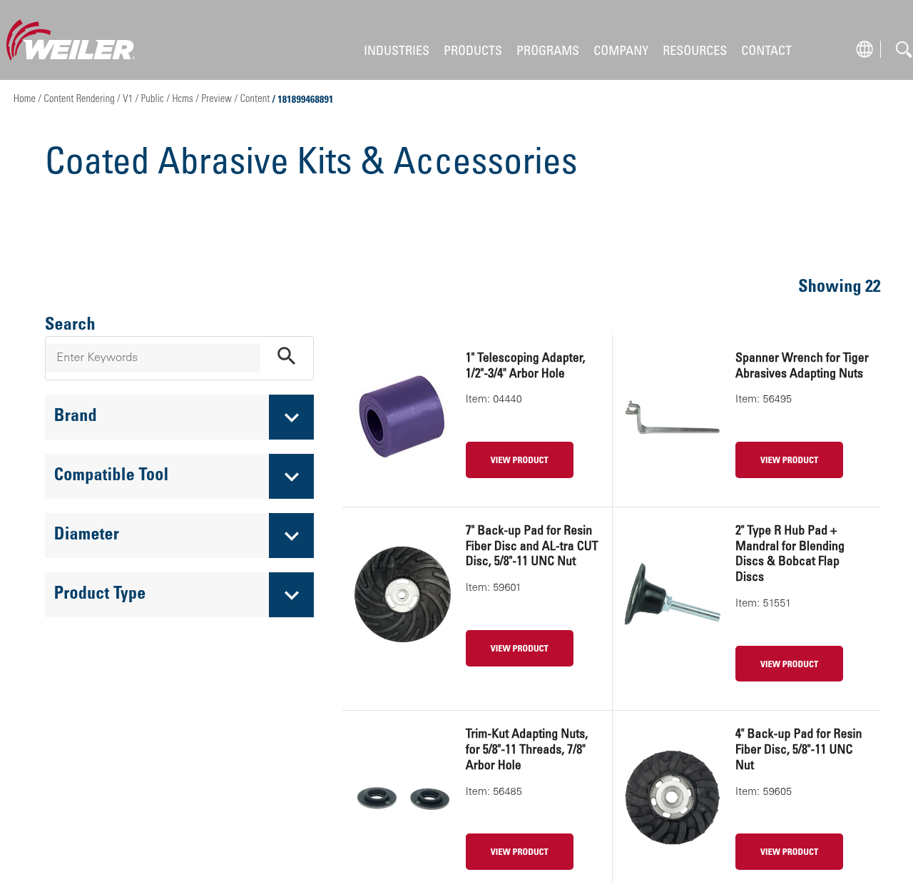 Coated Abrasive Kits & Accessories | Weiler Abrasives