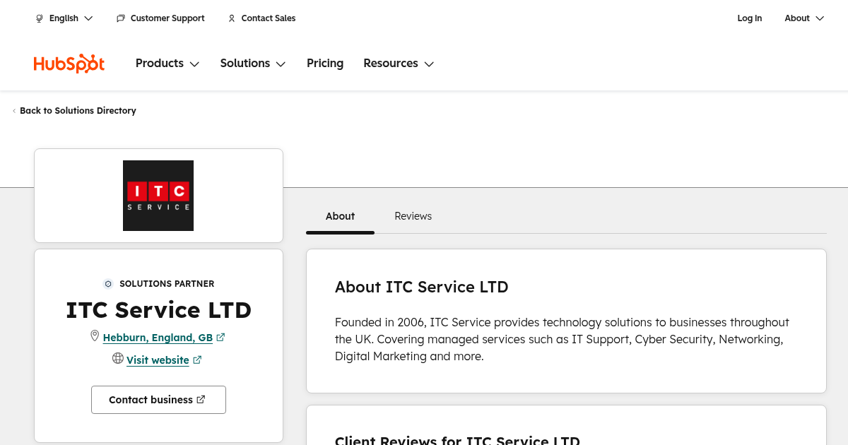 ITC Service LTD Agency Services & Qualifications | HubSpot