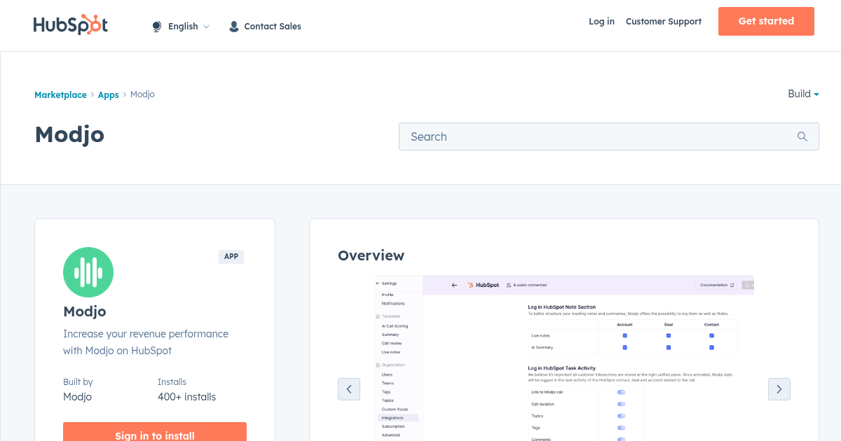 Modjo - App for HubSpot