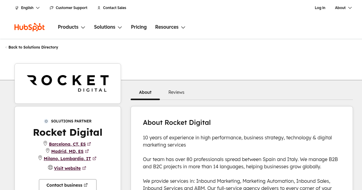 Rocket Digital Agency Services & Qualifications | HubSpot