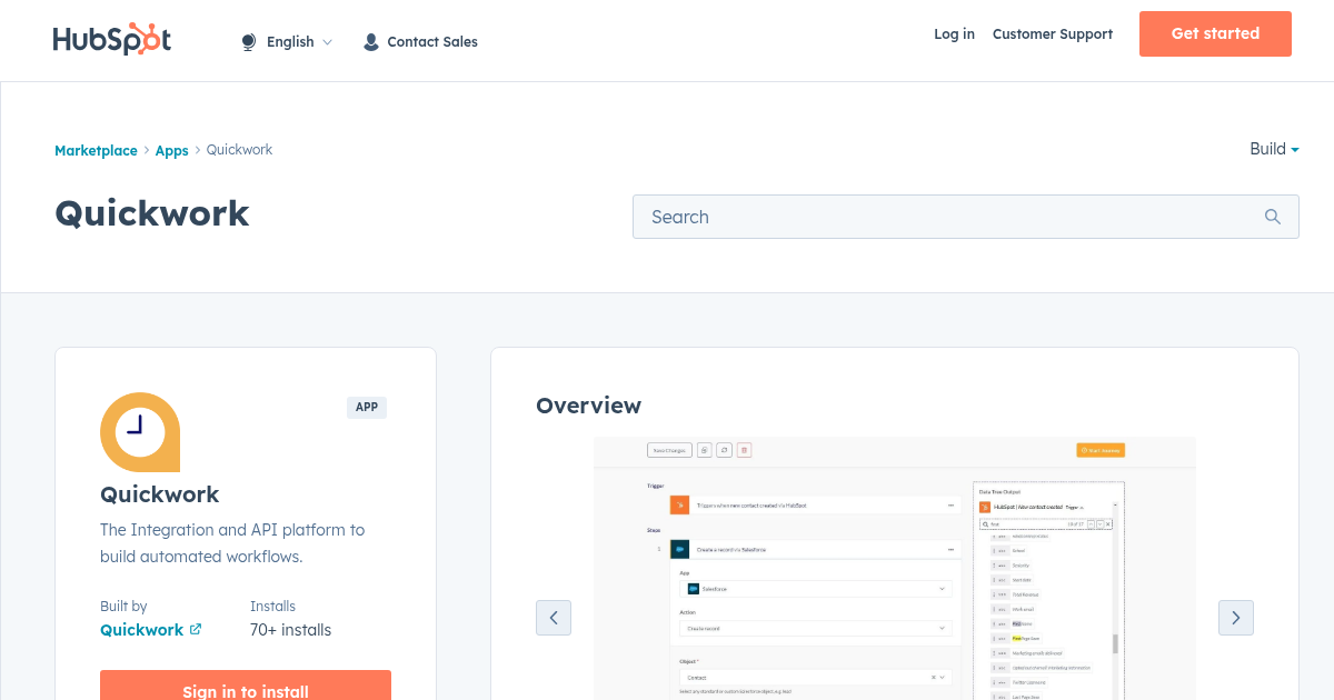 Quickwork - App for HubSpot