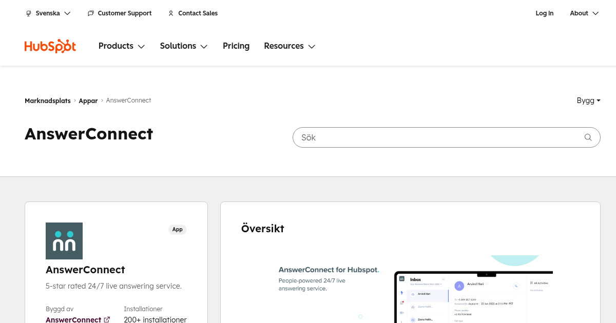 AnswerConnect – App för HubSpot | AnswerConnect