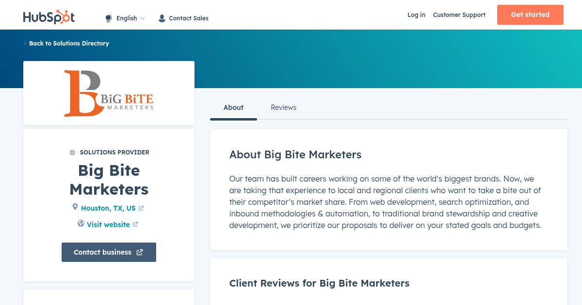 Big Bite Marketers Agency Services & Qualifications | HubSpot