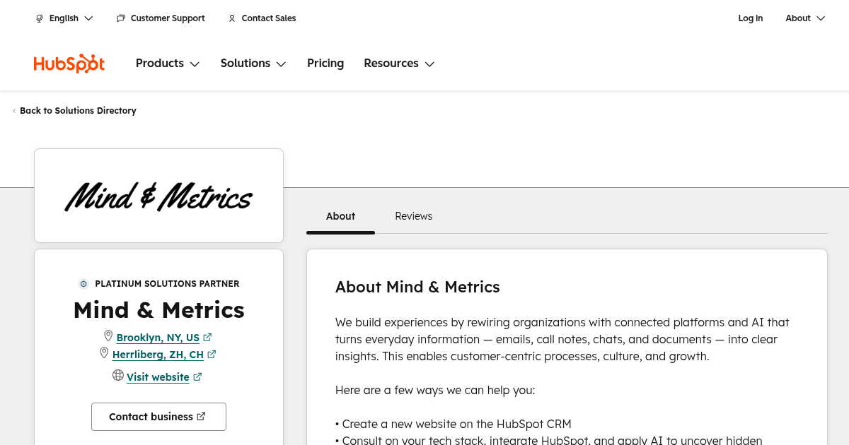 Mind & Metrics Agency Services & Qualifications | HubSpot