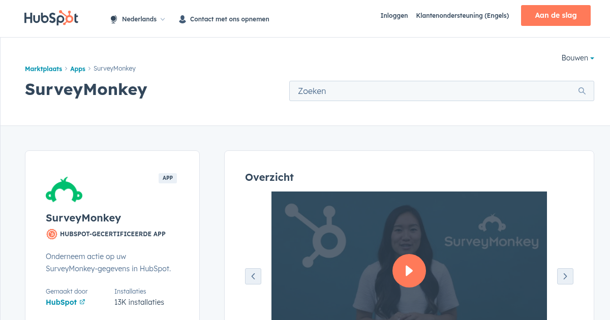 SurveyMonkey - Enquêtes App voor HubSpot | HubSpot