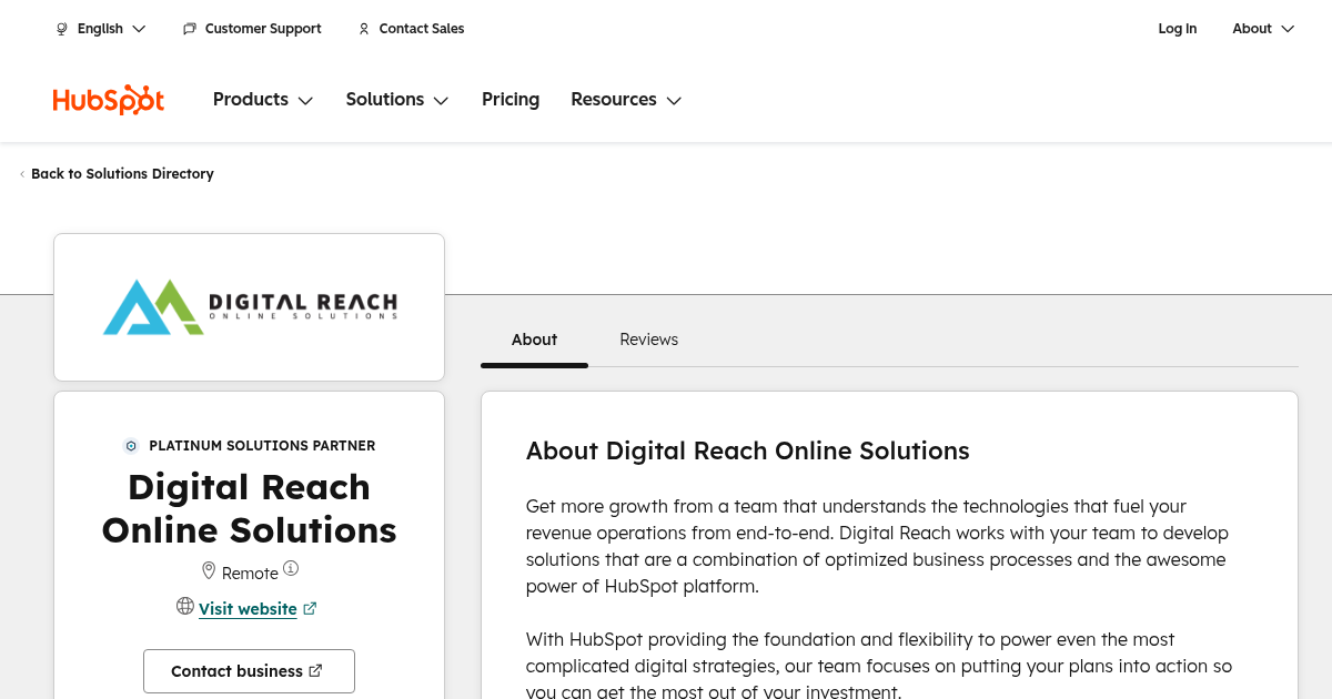 Digital Reach Online Solutions Agency Services & Qualifications | HubSpot