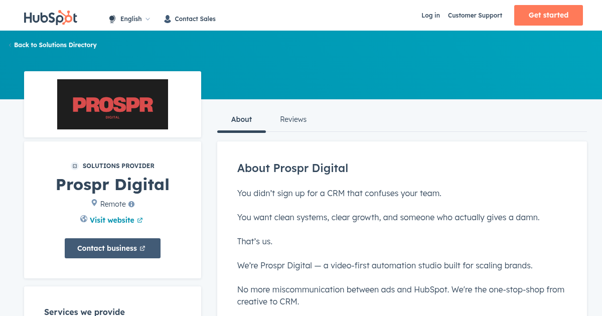 Prospr App Prospr Digital Agency Services & Qualifications | HubSpot
