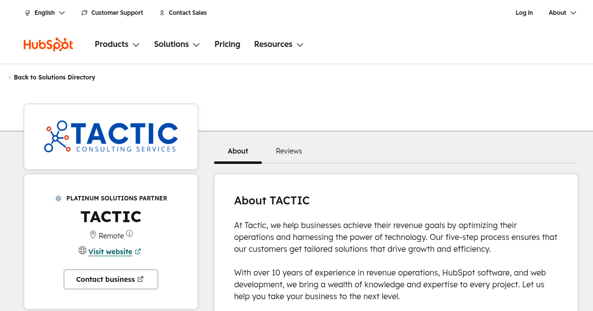 TACTIC Agency Services & Qualifications | HubSpot