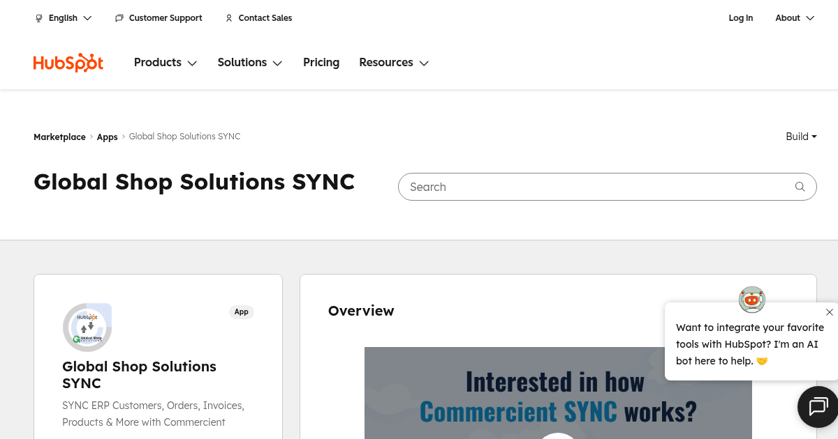 Hubspot Shop Software Global Shop Solutions SYNC - ERP and Connector App for HubSpot ...
