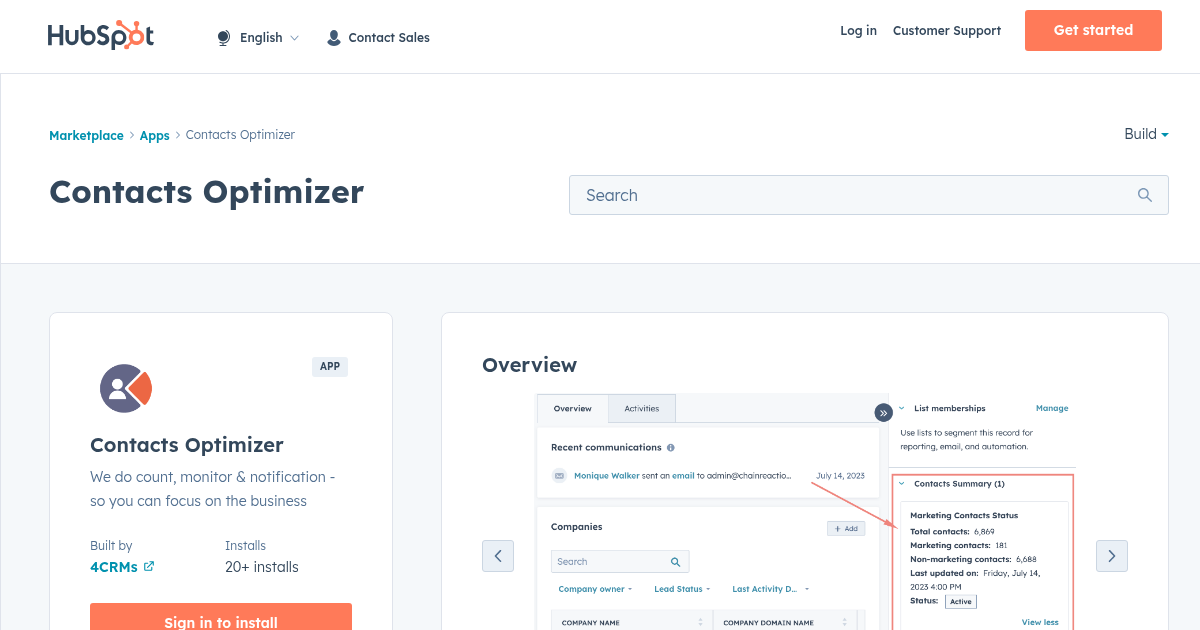 Contacts Optimizer - Data Quality and Backup App for HubSpot | 4CRMs