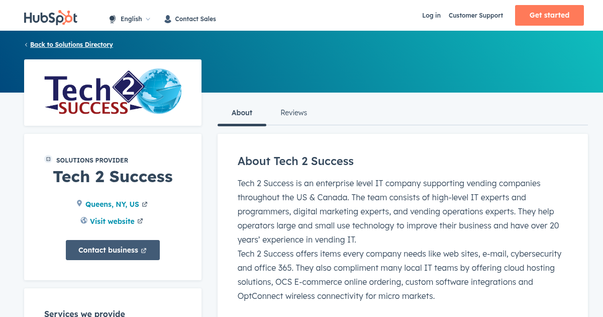 Tech 2 Success Agency Services & Qualifications | HubSpot