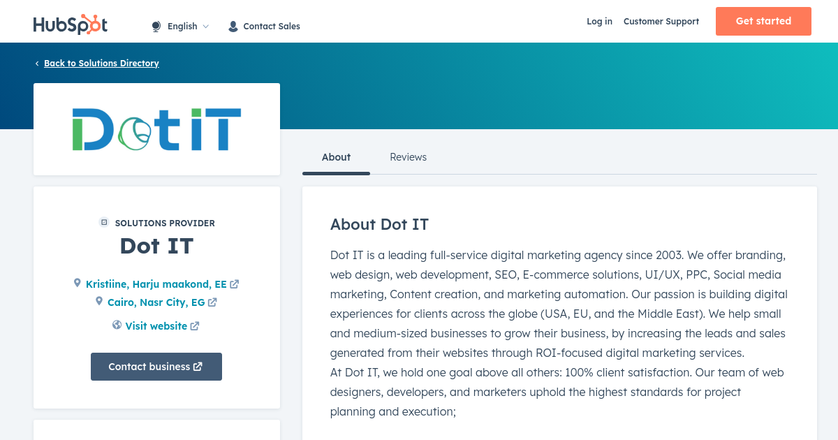 Dot IT Agency Services & Qualifications | HubSpot