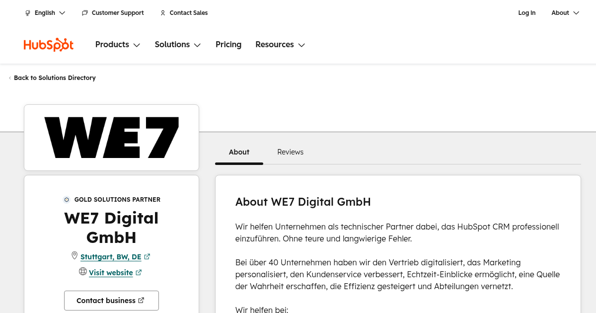 WE7 Digital GmbH Agency Services & Qualifications | HubSpot