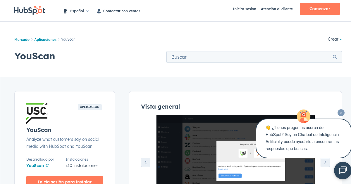 You Scan YouScan - Aplicaciones de Redes sociales para HubSpot | YouScan