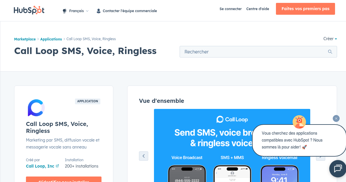 Call Loop SMS, Voice, Ringless - Application Appels et SMS pour HubSpot ...