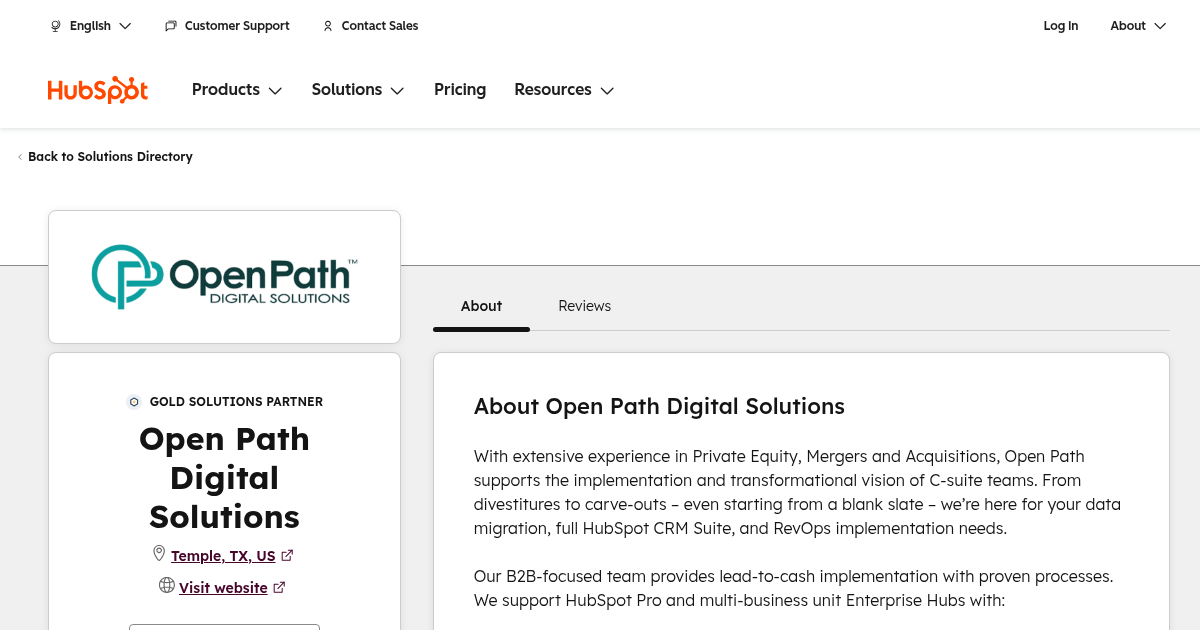 Open Path Digital Solutions Agency Services & Qualifications | HubSpot