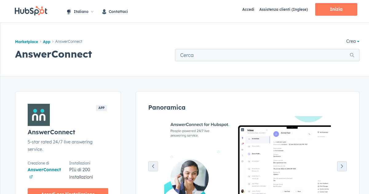 AnswerConnect - Chiamata App per HubSpot | AnswerConnect