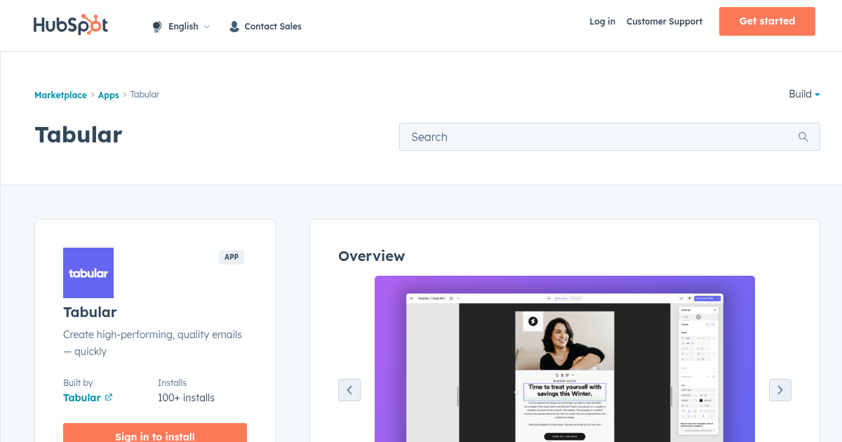 Tabular Color Tabular - App for HubSpot
