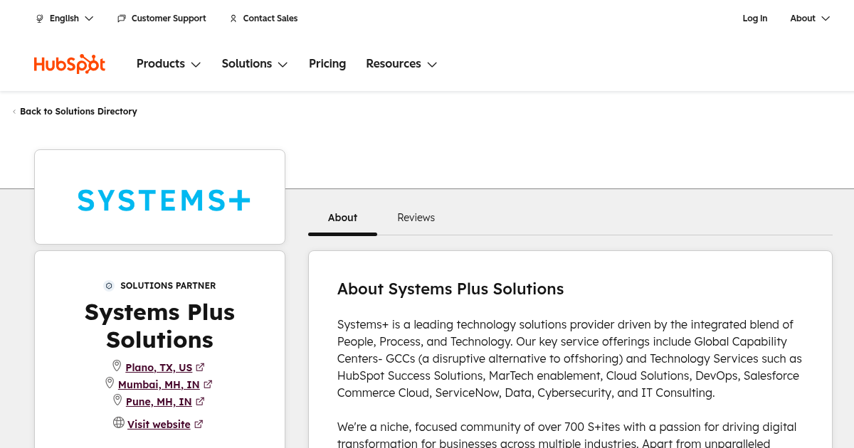 Systems Plus Solutions Agency Services & Qualifications | HubSpot