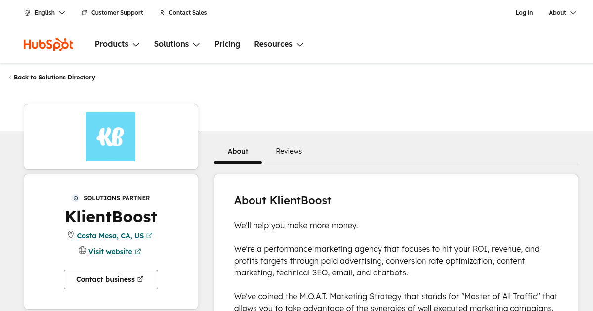 KlientBoost Agency Services & Qualifications | HubSpot